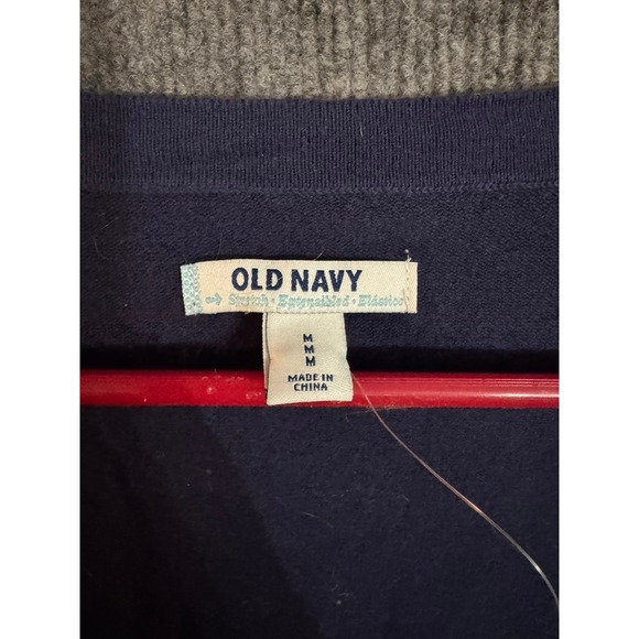 Old Navy Navy Blue Crew Neck Button Front Cardigan Sweater M - Picture 3 of 7